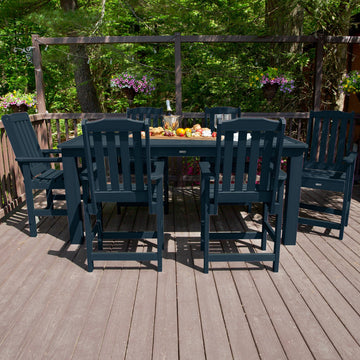 Lehigh 7pc Rectangular Outdoor Dining Set 42in x 84in - Counter Height Dining Highwood USA 