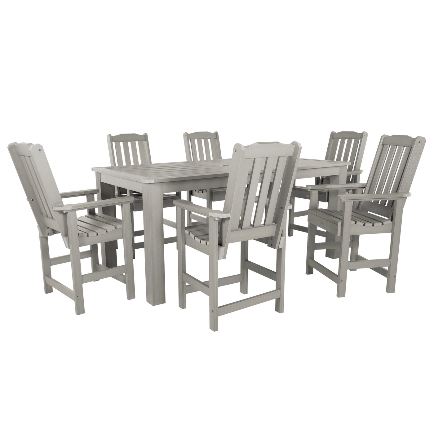 Lehigh 7pc Rectangular Outdoor Dining Set 42in x 84in - Counter Height Dining Highwood USA Harbor Gray 