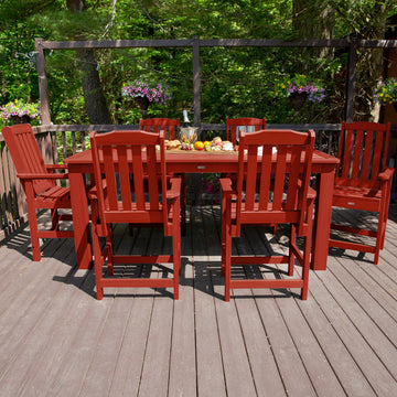Lehigh 7pc Rectangular Outdoor Dining Set 42in x 84in - Counter Height Dining Highwood USA 
