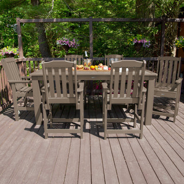 Lehigh 7pc Rectangular Outdoor Dining Set 42in x 84in - Counter Height Dining Highwood USA 