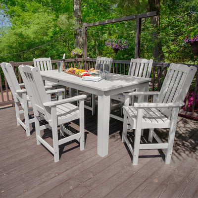 Lehigh 7pc Rectangular Outdoor Dining Set 42in x 84in - Counter Height Dining Highwood USA 