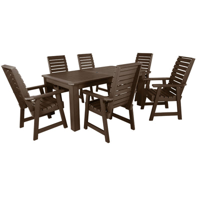 Weatherly 7pc Rectangular Dining Set 42in x 72in - Dining Height Dining Highwood USA Weathered Acorn 