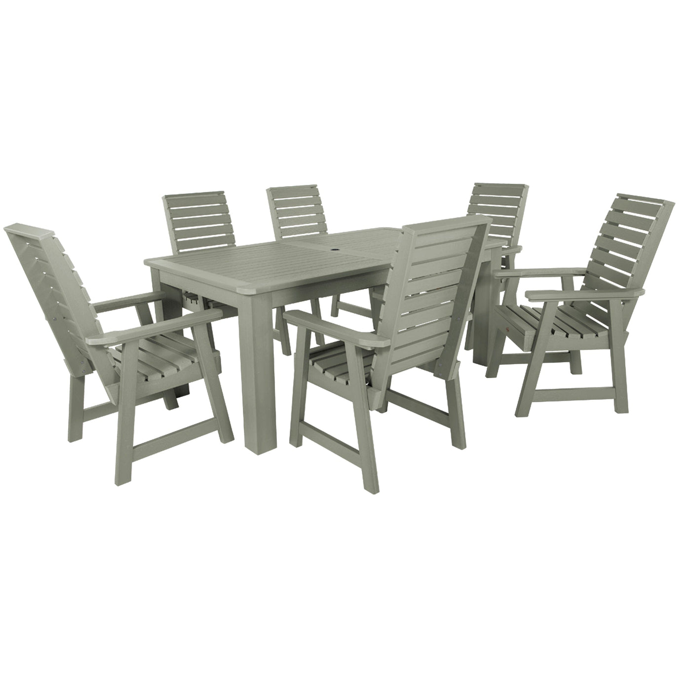 Weatherly 7pc Rectangular Dining Set 42in x 72in - Dining Height Dining Highwood USA Eucalyptus 