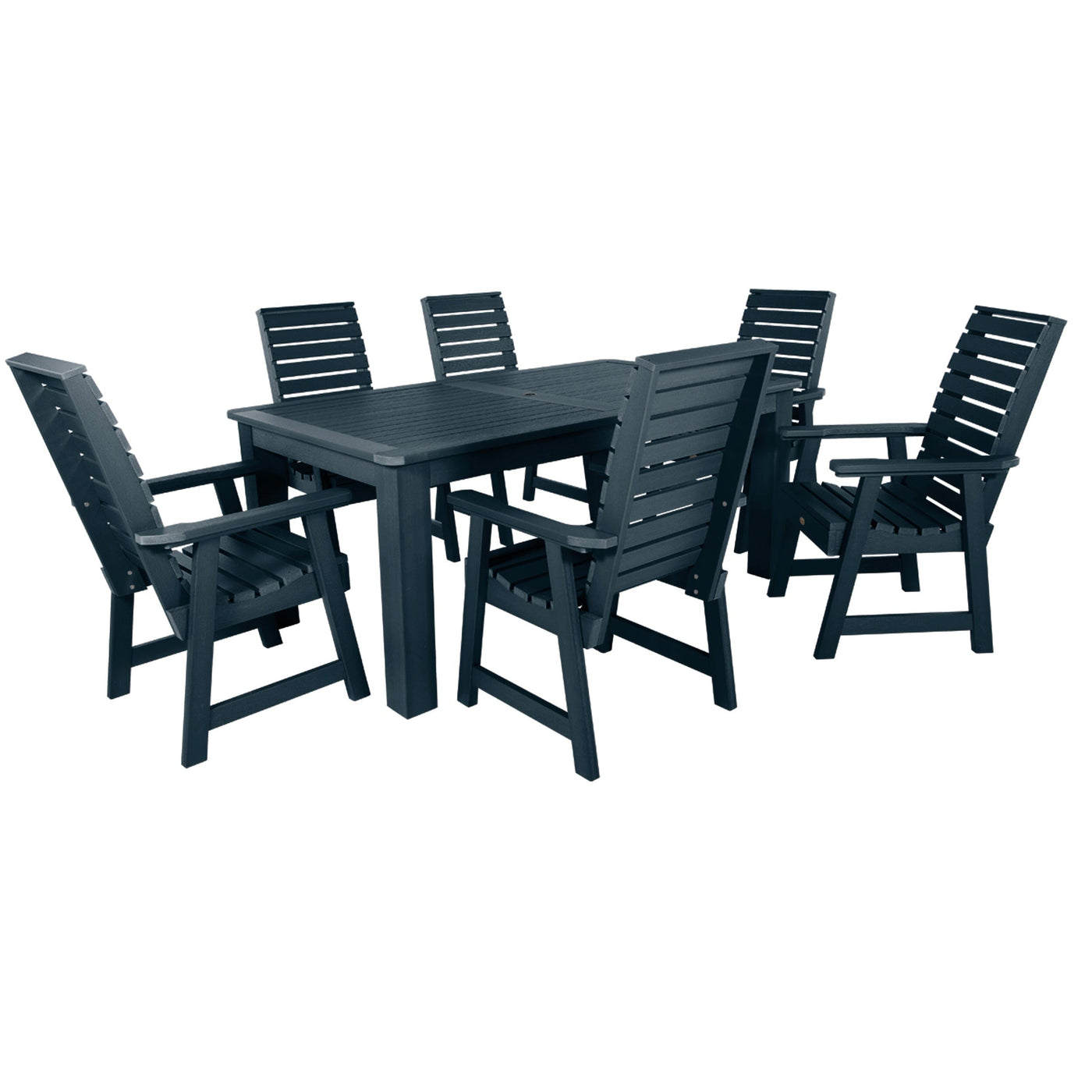 Weatherly 7pc Rectangular Dining Set 42in x 72in - Dining Height Dining Highwood USA Federal Blue 