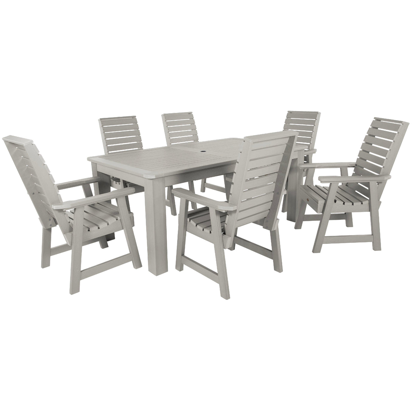 Weatherly 7pc Rectangular Dining Set 42in x 72in - Dining Height Dining Highwood USA Harbor Gray 