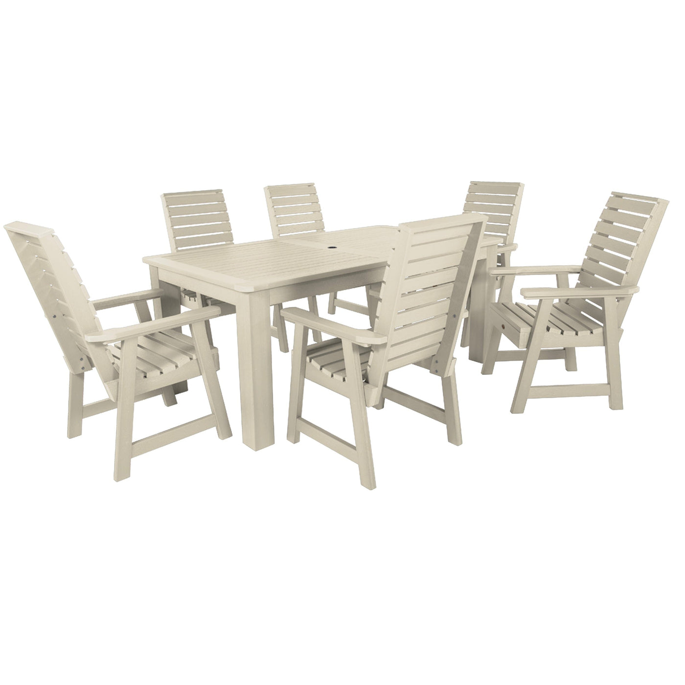 Weatherly 7pc Rectangular Dining Set 42in x 72in - Dining Height Dining Highwood USA Whitewash 