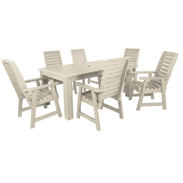 Weatherly 7pc Rectangular Dining Set 42in x 72in - Dining Height Dining Highwood USA Whitewash 