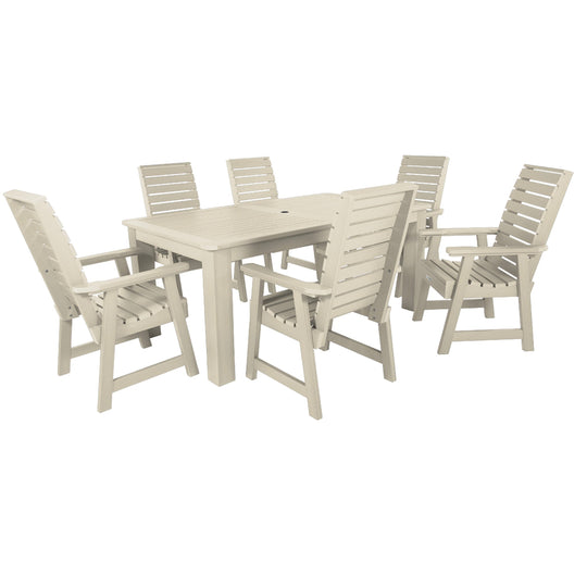 Weatherly 7pc Rectangular Dining Set 42in x 72in - Dining Height Dining Highwood USA Whitewash 