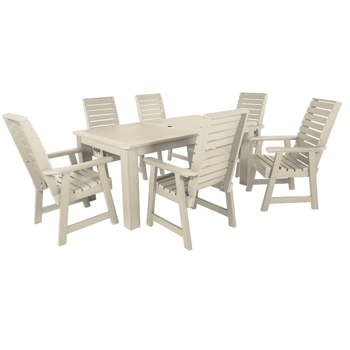 Weatherly 7pc Rectangular Dining Set 42in x 72in - Dining Height Dining Highwood USA Whitewash 