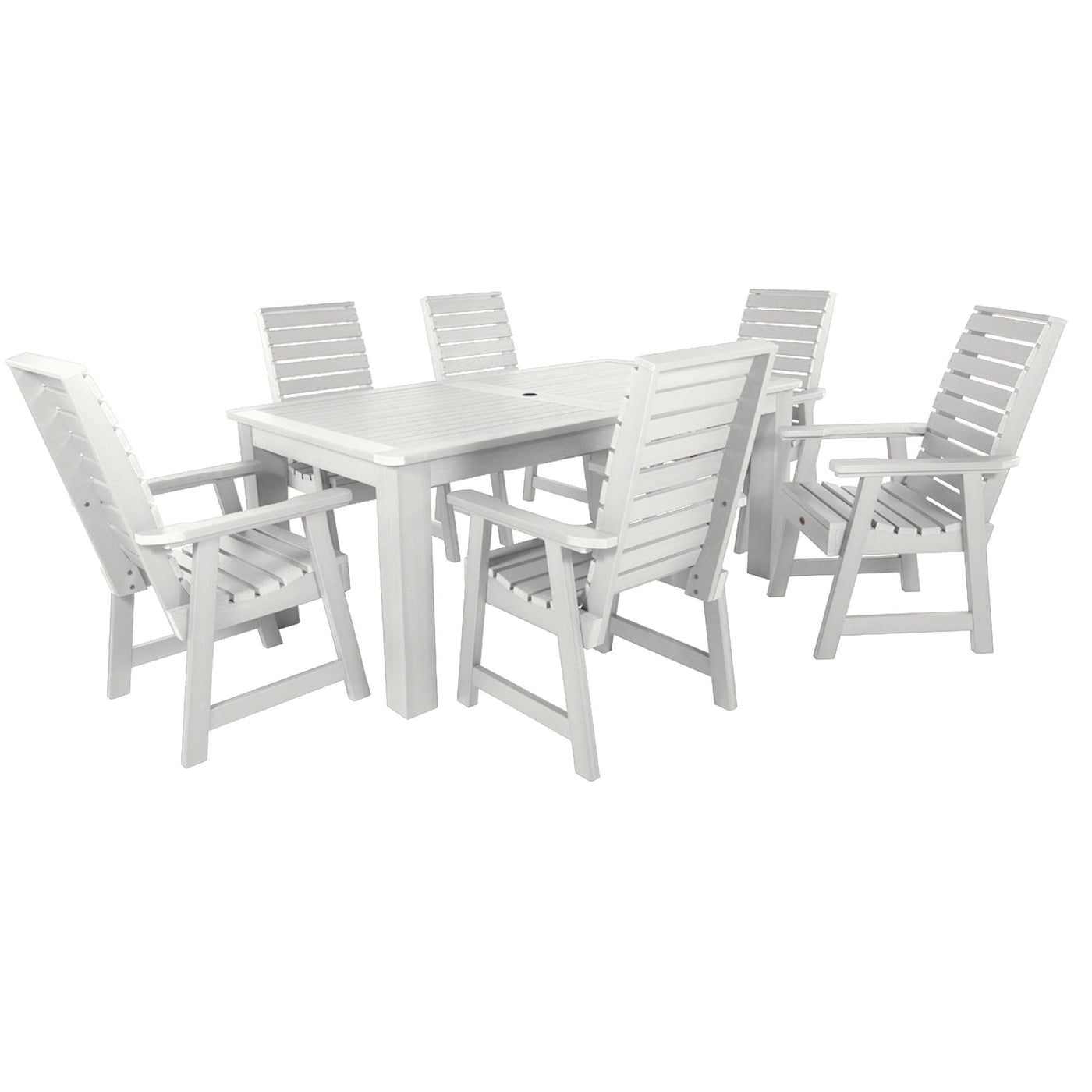 Weatherly 7pc Rectangular Dining Set 42in x 72in - Dining Height Dining Highwood USA White 