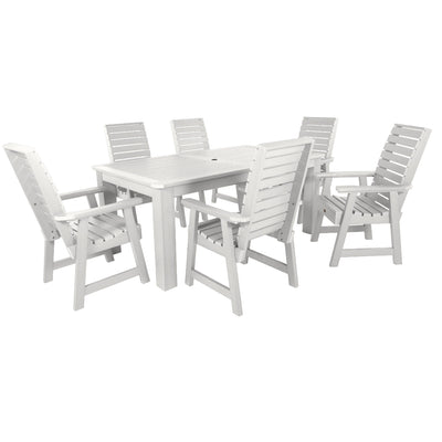 Weatherly 7pc Rectangular Dining Set 42in x 72in - Dining Height Dining Highwood USA White 