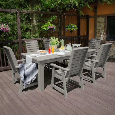 Weatherly 7pc Outdoor Dining Set 42” x 84” - Dining Height Dining Highwood USA 