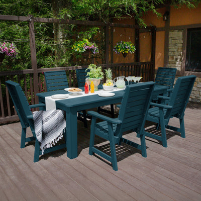 Weatherly 7pc Outdoor Dining Set 42” x 84” - Dining Height Dining Highwood USA 