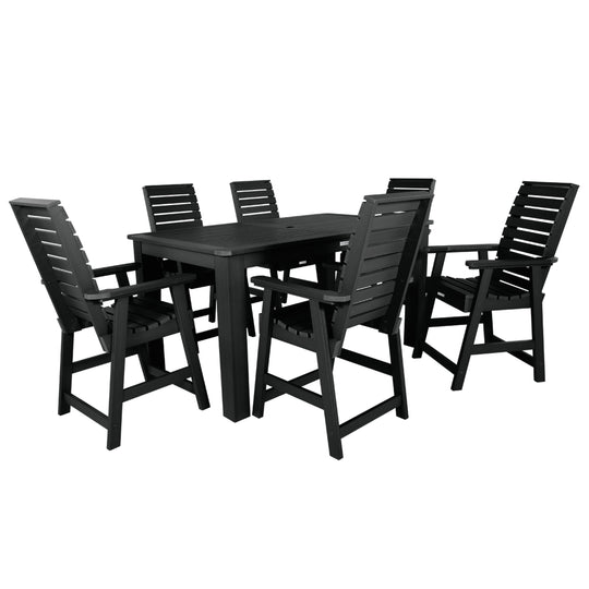 Weatherly 7pc Rectangular Dining Set 42in x 72in - Counter Height Dining Highwood USA Black 