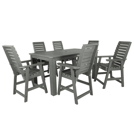 Weatherly 7pc Rectangular Dining Set 42in x 72in - Counter Height Dining Highwood USA Coastal Teak 