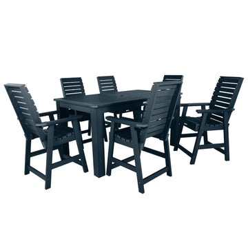 Weatherly 7pc Rectangular Dining Set 42in x 72in - Counter Height Dining Highwood USA Federal Blue 