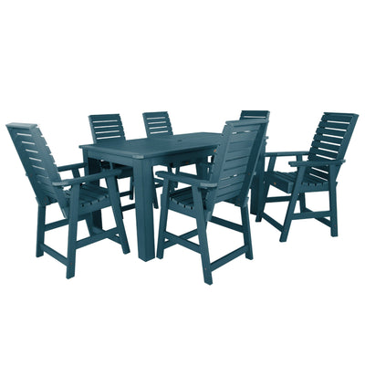 Weatherly 7pc Rectangular Dining Set 42in x 72in - Counter Height Dining Highwood USA Nantucket Blue 