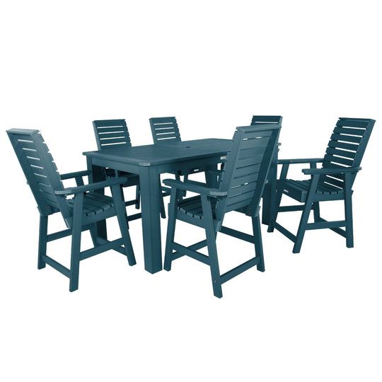 Weatherly 7pc Rectangular Dining Set 42in x 72in - Counter Height Dining Highwood USA Nantucket Blue 