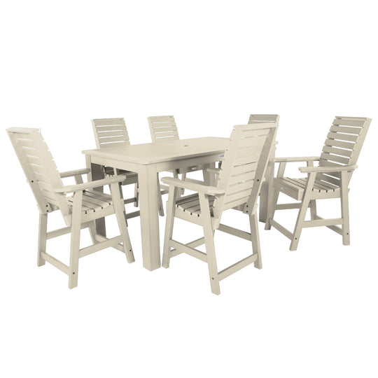 Weatherly 7pc Rectangular Dining Set 42in x 72in - Counter Height Dining Highwood USA Whitewash 