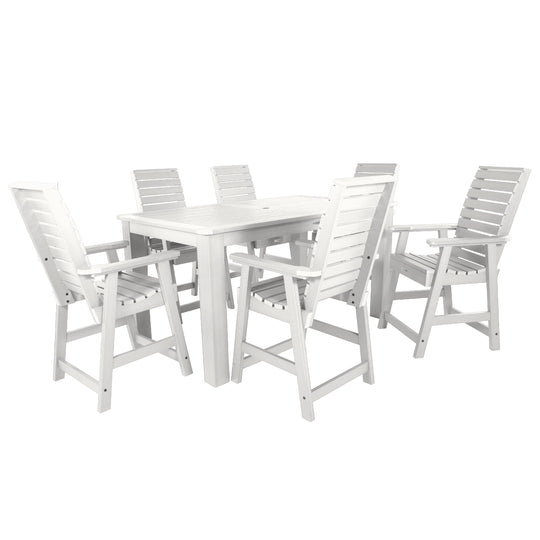 Weatherly 7pc Rectangular Dining Set 42in x 72in - Counter Height Dining Highwood USA White 