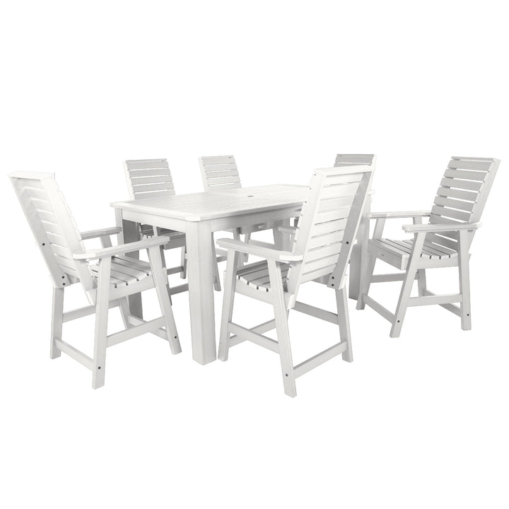 Weatherly 7pc Rectangular Dining Set 42in x 72in - Counter Height Dining Highwood USA White 