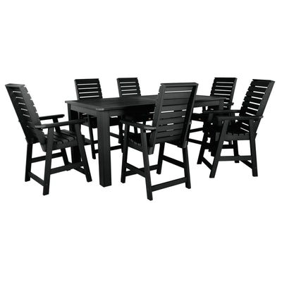 Weatherly 7pc Counter height Dining Set (42” x 84”) Dining Highwood USA Black 