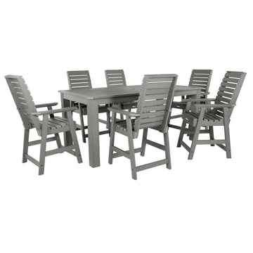 Weatherly 7pc Counter height Dining Set (42” x 84”) Dining Highwood USA Coastal Teak 