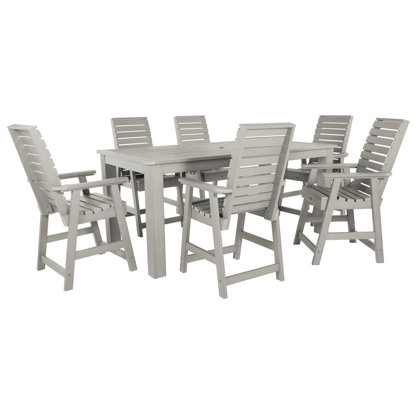 Weatherly 7pc Counter height Dining Set (42” x 84”) Dining Highwood USA Harbor Gray 