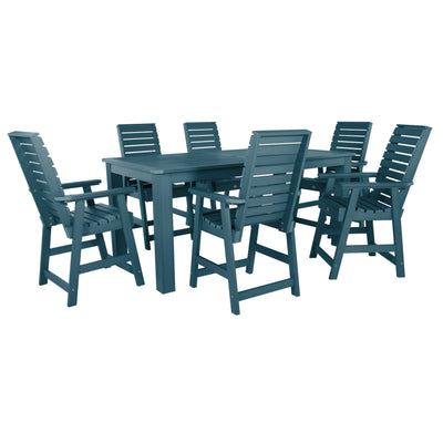 Weatherly 7pc Counter height Dining Set (42” x 84”) Dining Highwood USA Nantucket Blue 