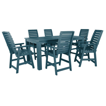 Weatherly 7pc Counter height Dining Set (42” x 84”) Dining Highwood USA Nantucket Blue 