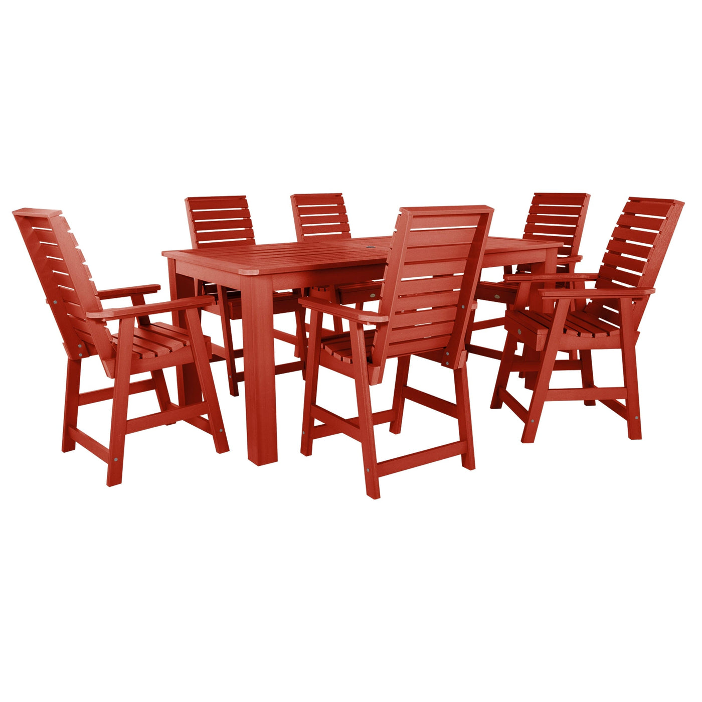 Weatherly 7pc Counter height Dining Set (42” x 84”) Dining Highwood USA Rustic Red 
