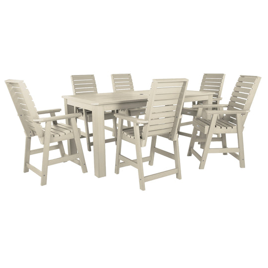 Weatherly 7pc Counter height Dining Set (42” x 84”) Dining Highwood USA Whitewash 