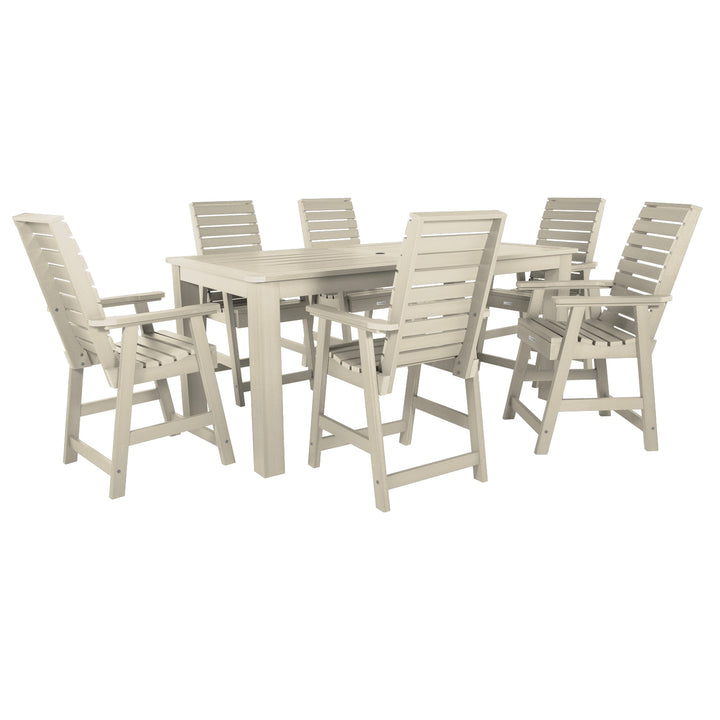 Weatherly 7pc Counter height Dining Set (42” x 84”) Dining Highwood USA Whitewash 