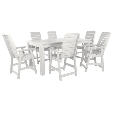 Weatherly 7pc Counter height Dining Set (42” x 84”) Dining Highwood USA White 