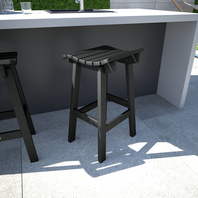 Black Summit Bar Stool in outdoor kitchen area