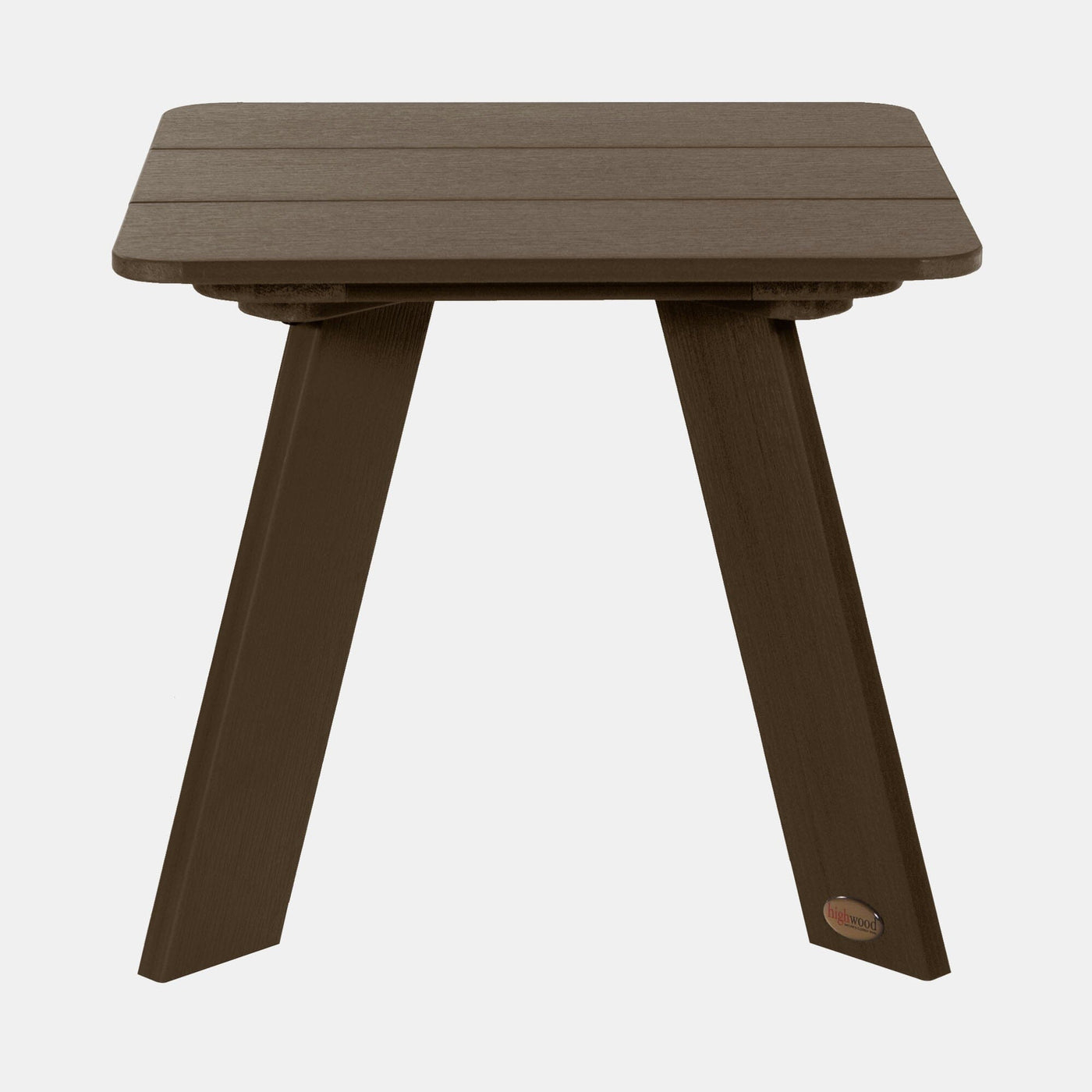 Front view of Italica Modern side table in Weathered Acorn Brown