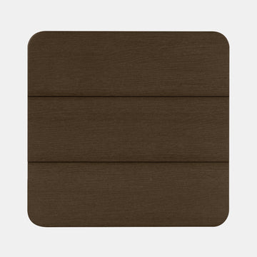 Top view of Italica Modern side table in Weathered Acorn Brown
