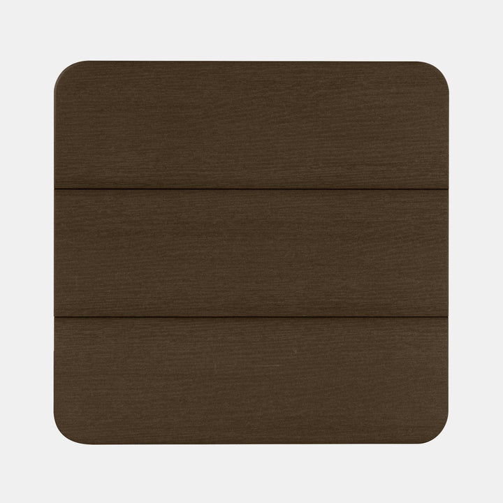 Top view of Italica Modern side table in Weathered Acorn Brown