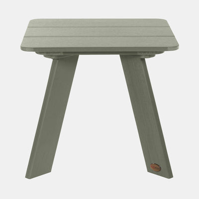 Front view of Italica Modern side table in Eucalyptus green