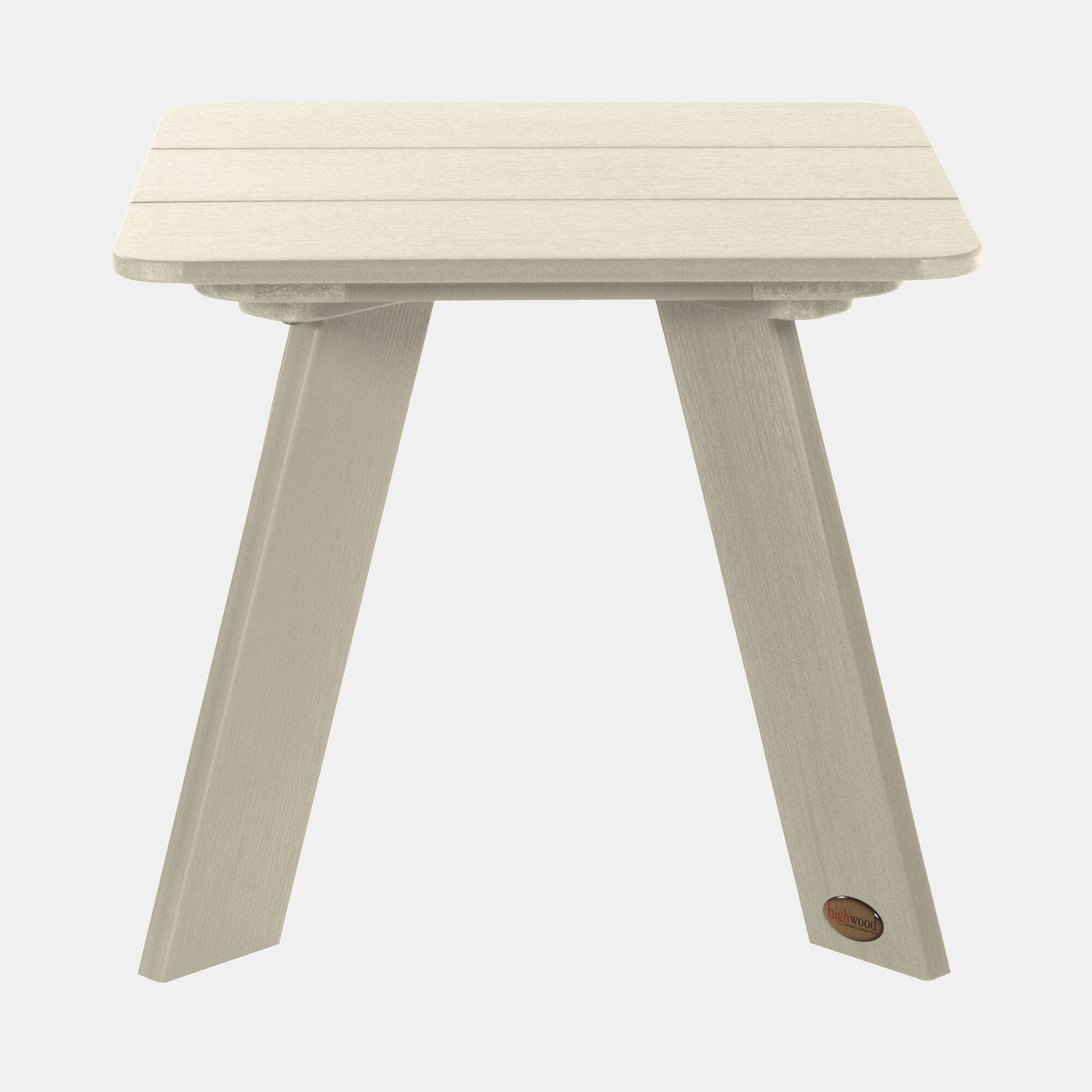 Front view of Italica Modern side table in Whitewash