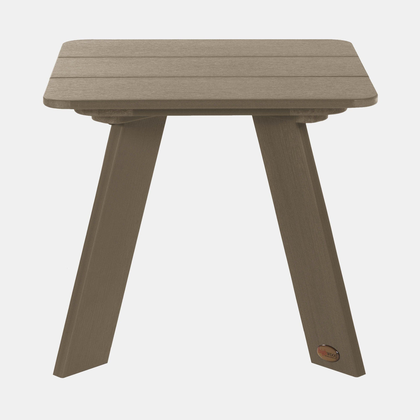 Front view of Italica Modern side table in Woodland brown