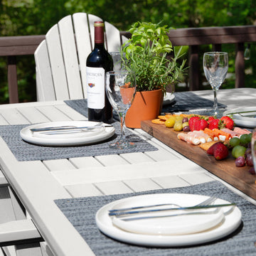 Hamilton 7pc Outdoor Dining Set 42in x 84in - Dining Height Dining Highwood USA 