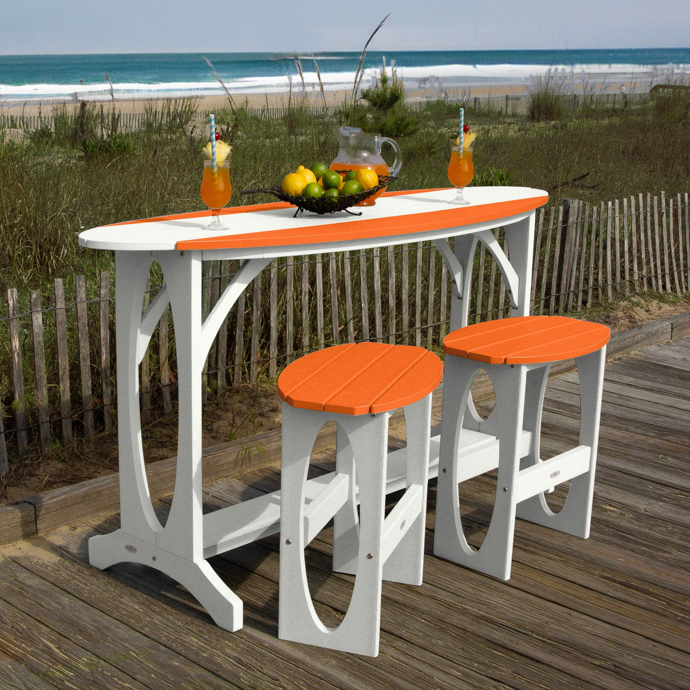 Shoreline 3-Piece Bar Height Balcony Set Dining Bahia Verde Outdoors 