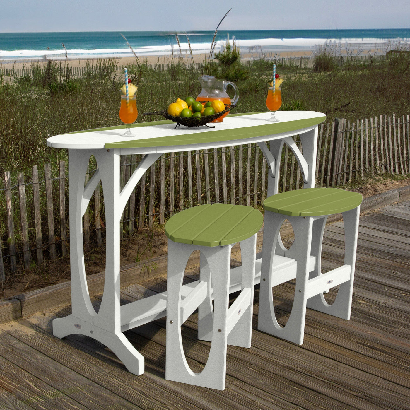 Shoreline 3-Piece Bar Height Balcony Set Dining Bahia Verde Outdoors 