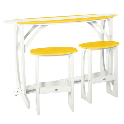 Shoreline 3-Piece Bar Height Balcony Set Dining Bahia Verde Outdoors Sunbeam Yellow White 