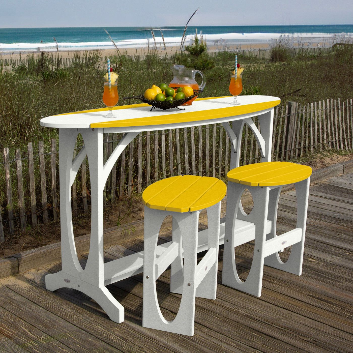 Shoreline 3-Piece Bar Height Balcony Set Dining Bahia Verde Outdoors 