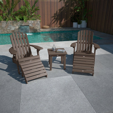 2 Cape Folding Adirondacks, 2 Ottomans, and 1 Side Table Kitted Set Bahia Verde Outdoors 
