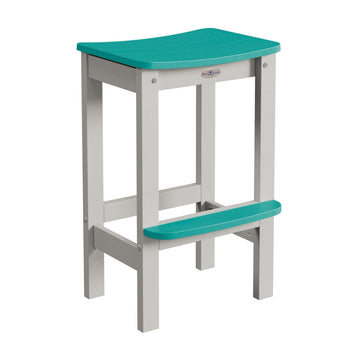 Shoreline Backless Bar-Height Stool Dining Bahia Verde Outdoors Seaglass Blue Cove Gray 
