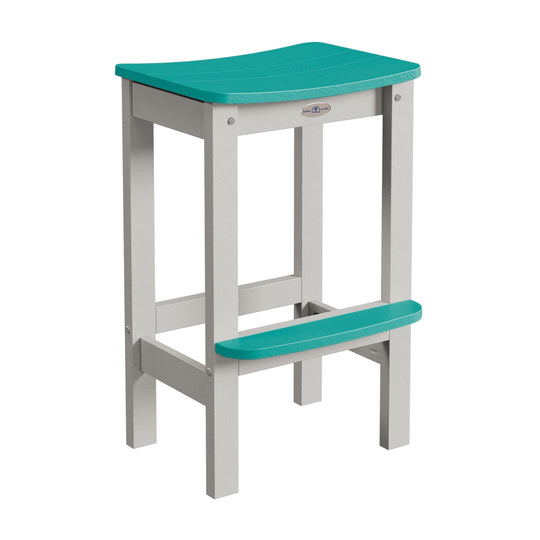 Shoreline Backless Bar-Height Stool Dining Bahia Verde Outdoors Seaglass Blue Cove Gray 