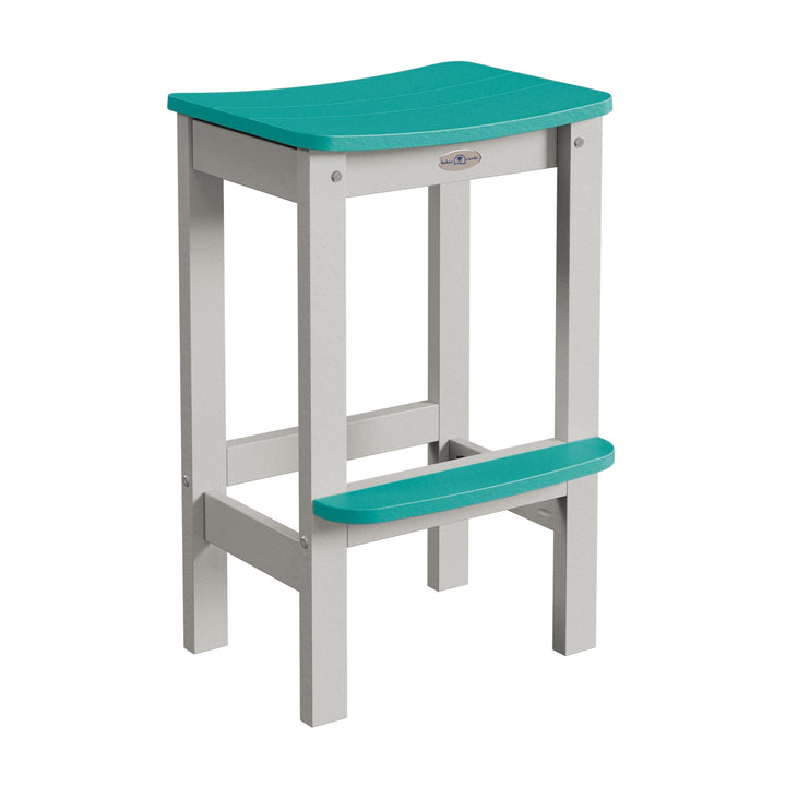 Shoreline Backless Bar-Height Stool Dining Bahia Verde Outdoors Seaglass Blue Cove Gray 